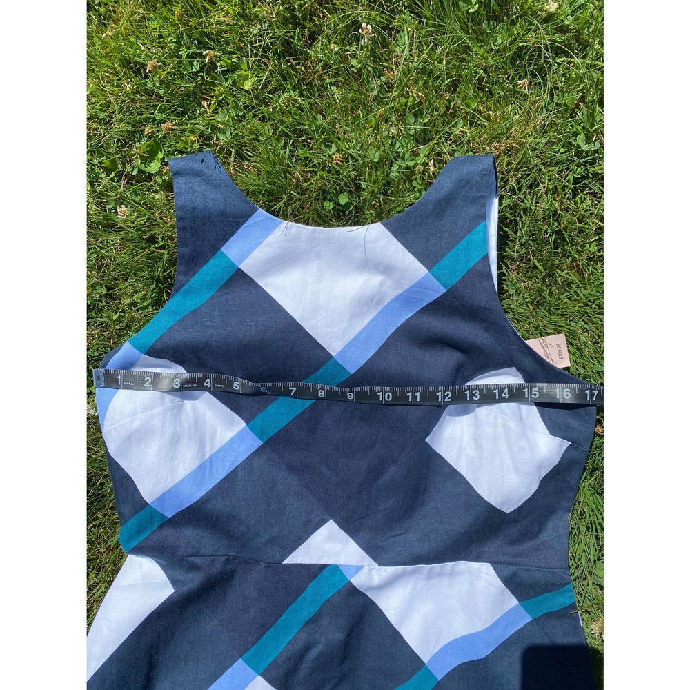 NWT Ann Taylor Factory Geometric Design Cotton/Linen Lined Dress (Size 6P) - Picture 6 of 8